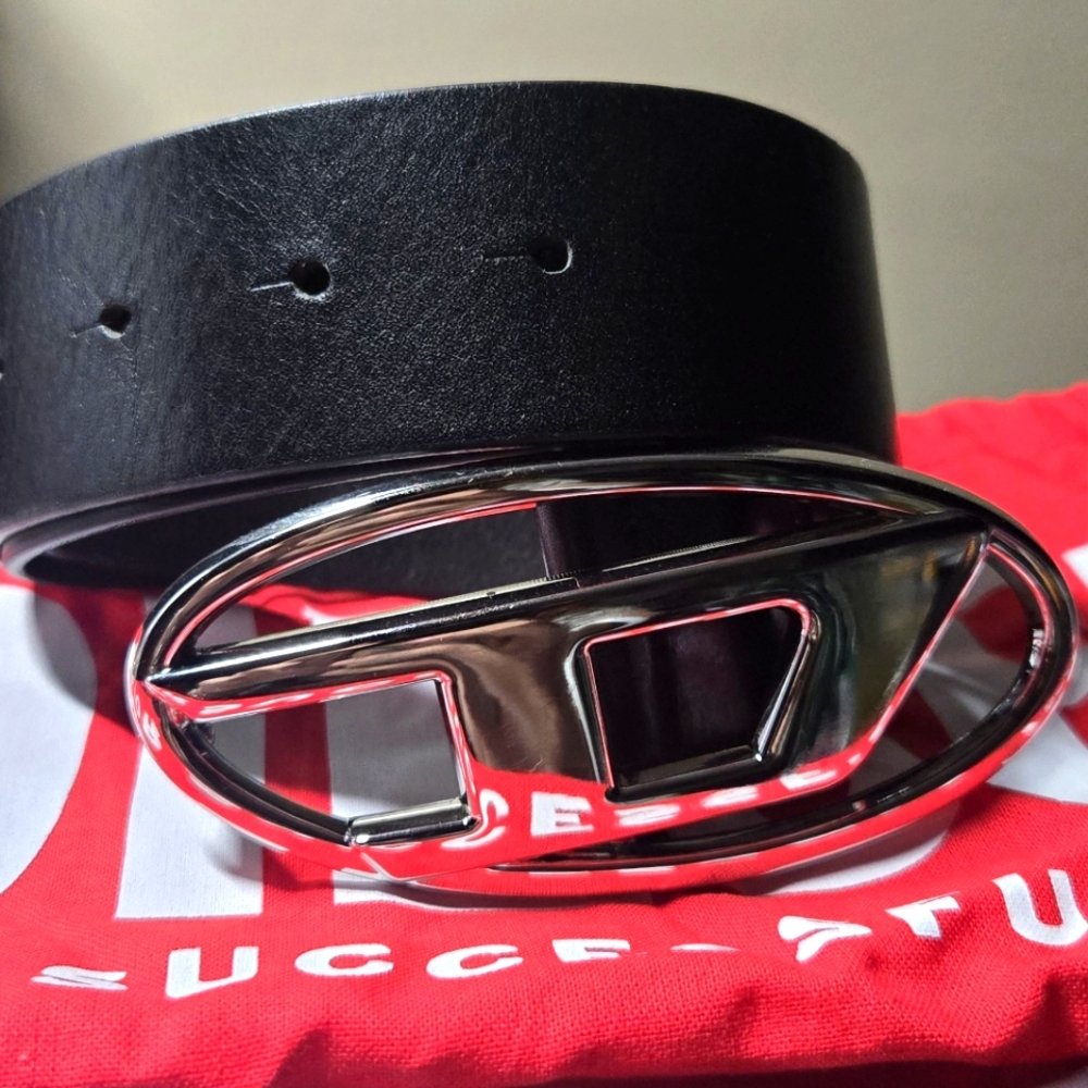 DIESEL Black Leather Belt